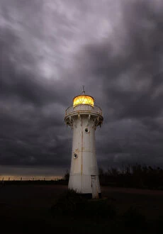 Images Dated 30th December 2013: Ulladulla lighthouse on a stormy evening
