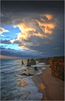 View to the 12 apostles on the Shipwreck coastline near Port Campbell, Victoria