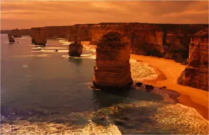 12 Apostles Prints: View to the 12 apostles on the Shipwreck coastline near Port Campbell, Victoria