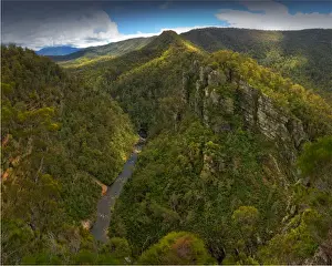 A view to the Alum cliffs near mole Creek in central Tasmania