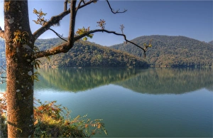 A view of the beautiful lake Pokhara in Nepal A view of the beautiful lake Pokhara in Nepal