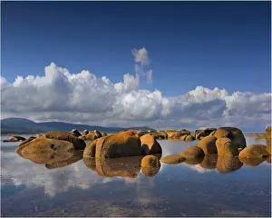 Images Dated 2012 March: A view of the boulders and rocky coastline at Sawyers Bay on Flinders Island