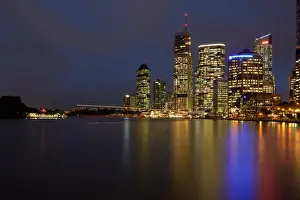 View of Brisbane River and Eagle Street Pier from Queen Street, Queensland, Australia