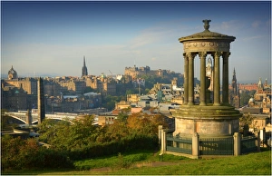 The view from Carlton hill taking in the city sights and the Castle, Edinburgh, Scotland The view from Carlton hill taking in the city sights and the Castle, Edinburgh, Scotland