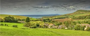 Kimmeridge Prints: A view of the coastline at Kimmeridge bay