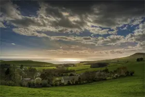 Kimmeridge Prints: A view of the coastline at Kimmeridge bay