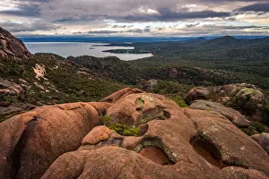 View to Coles Bay from mt Parsons, Freycinet National Park, Tasmania