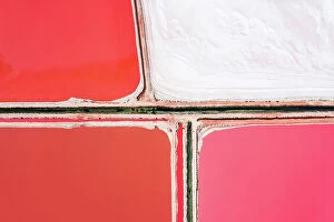 Images Dated 29th October 2023: Top down view of colorful salt lake, Australia