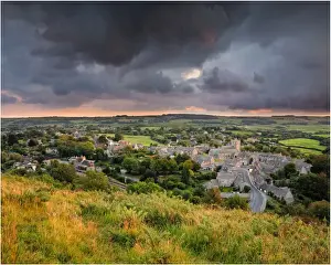 A view to Corfe Castle, Dorset, England