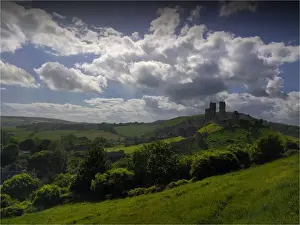 English Landscape And Panorama Views By Southern Lightscapes Prints: View at Corfe Castle, Dorset, Isle of Purbeck, England, United Kingdom