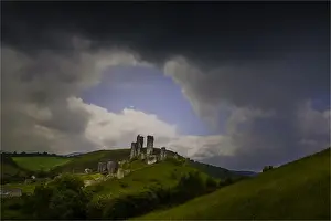 English Landscape And Panorama Views By Southern Lightscapes Prints: View at Corfe Castle, Dorset, Isle of Purbeck, England, United Kingdom