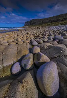 A view of Egg beach on the west coastline of Flinders Island, Bass Strait, Tasmania, Australia