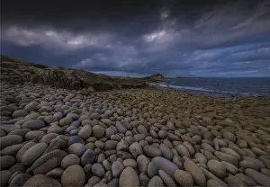 A view of Egg beach on the west coastline of Flinders Island, Bass Strait, Tasmania, Australia