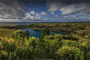 View to the flooded Scheelite mine, Grassy, King Island, Bass Strait, Tasmania