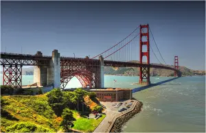 Bridge Man Made Structure Prints: A view of Golden gate Bridge, San Francisco, California