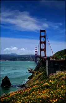Bridge Man Made Structure Prints: A view of Golden gate Bridge, San Francisco, California