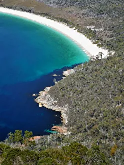 View to Hawksnest Cove and Wineglass Bay, Freycinet National Park, Tasmania View to Hawksnest Cove and Wineglass Bay, Freycinet National Park, Tasmania
