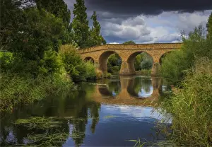 A view to the historic convict built bridge at Richmond in southern Tasmania, Australia