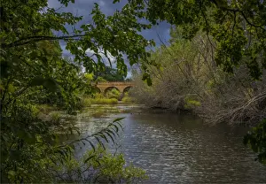 A view to the historic convict built bridge at Richmond in southern Tasmania, Australia