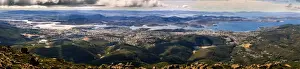 View of Hobart from the top of mt Wellington, Tasmania