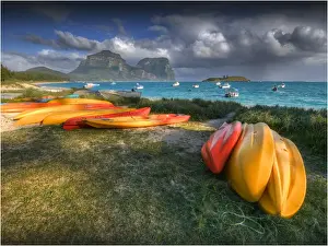 1970 1979 Prints: View across the lagoon at Lord Howe Island