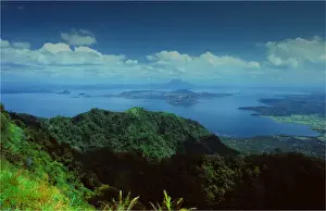 Southeast Asia Prints: View to Lake Taal, the Philippines, south east Asia