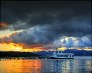 Western Usa Prints: View to Lake Tahoe, California and Nevada state border area, USA