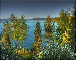 Lake Tahoe Prints: View to Lake Tahoe, California and Nevada state border area, USA