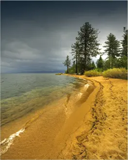Lake Tahoe Prints: View to Lake Tahoe, California and Nevada state border area, USA