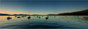 View to Lake Tahoe, California and Nevada state border area, USA
