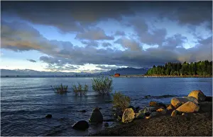 Lake Tahoe Prints: View to Lake Tahoe, California and Nevada state border area, USA