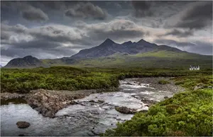 A view to the mountain range know as the Cuillins on the Isle of Skye, Inner Hebrides, Scotland