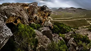 Rain Prints: View to the mt Le Grand from Frenchman Peak in Cape Le Grand National Park