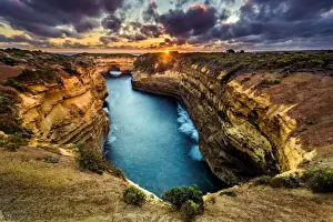 Southern Ocean Prints: View to Muttonbird Island at Great ocean Road, Victoria