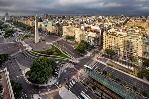 Images Dated 5th March 2016: View Of The Obelisk Of Buenos Aires and 9 De Julio Avenue, Argentina, South America