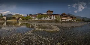 Punakha Valley Prints: A view of the Panukha Dzong, in East central Bhutan