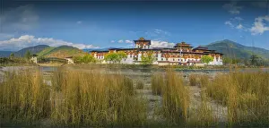 A view of the Panukha Dzong, in East central Bhutan