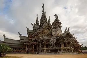 Building Exterior Prints: View of Sanctuary of Truth, Pattaya, Thailand