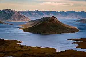 View of Scotts Peak and Lake Pedder from mt Anne in Southwest Tasmania