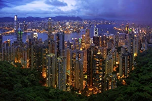 Artie Ng Collection: View of Victoria Harbour, Kowloon and Hong Kong Island From Victoria Peak, Hong Kong, China