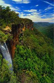 View to a waterfall, southern highlands, New South Wales, Australia View to a waterfall, southern highlands, New South Wales, Australia