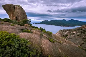 Freycinet Prints: View to Wineglass Bay from mt Parsons, Freycinet National Park, Tasmania
