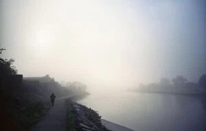 Barbara Fischer Collection: Walker in fog