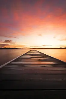 Lake Macquarie Prints: warners bay jetty sunset
