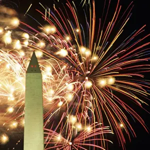 Nightlife Prints: The Washington Monument and fireworks, 4th of July