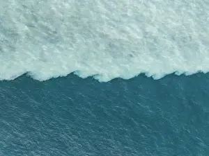 Aerial Beach Photography Prints: Water confluence in the Indian Ocean photographed from a drone point of view