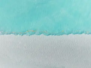 Aerial Beach Photography Prints: Water confluence in the Indian Ocean shot from a drone perspective