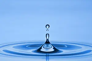 Blue Background Prints: Water drop