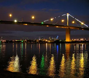 Yarra River Prints: Westgate Bridge over the Yarra River at night