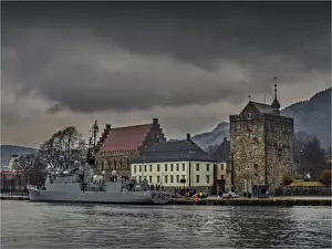 Wharf area and harbourside in Bergen, Norway